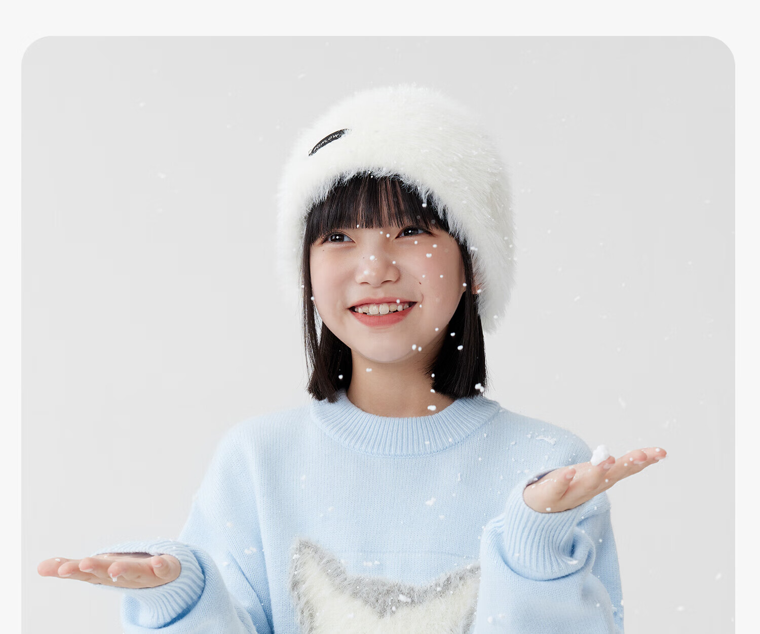 Zuo Xi Girls' Sweater Autumn Winter 2025 New Plush Inner Wear Cute Pet Children's Knitwear Trendy Light Yellow 160 24